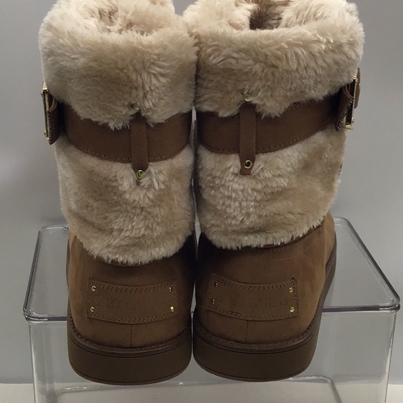 G By Guess Brown Faux Fur Ankle Boot - Picture 4 of 10